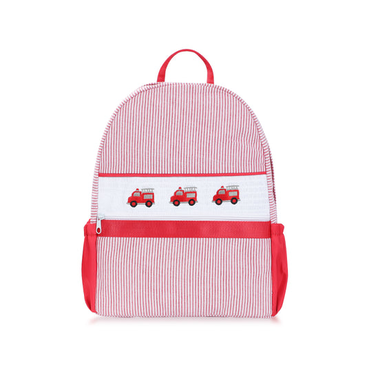Lil' Engine Seersucker Backpack